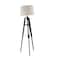 Black Wood Industrial Floor Lamp, 62" x 21" x 21"